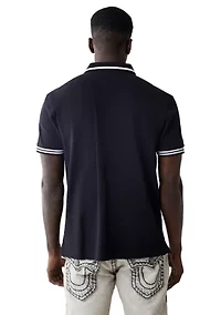 Men's Short Sleeve Buddha Logo Polo Shirt