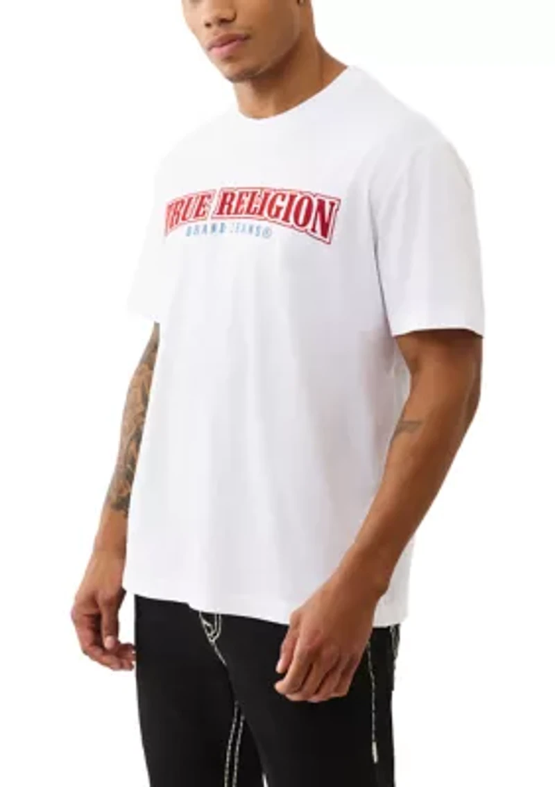 Flocked Buddha Logo Short Sleeve T-Shirt