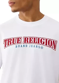 Flocked Buddha Logo Short Sleeve T-Shirt