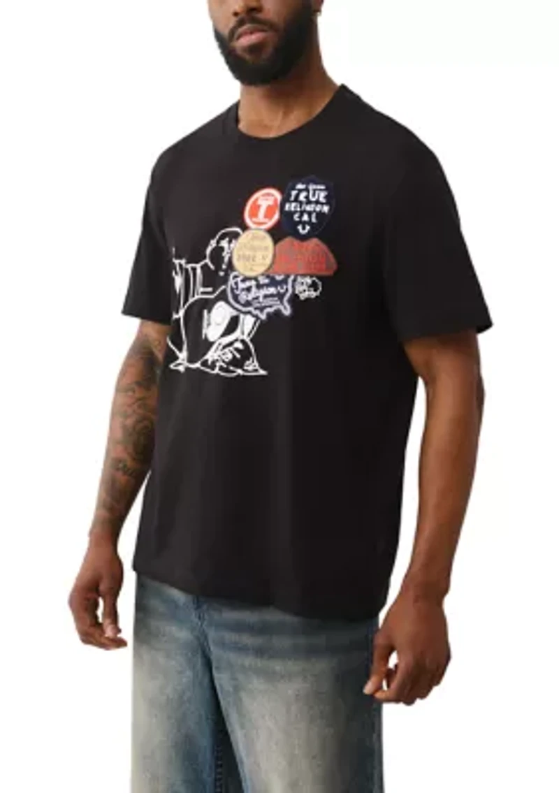 Patched Buddha Logo Short Sleeve T-Shirt