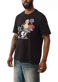 Patched Buddha Logo Short Sleeve T-Shirt