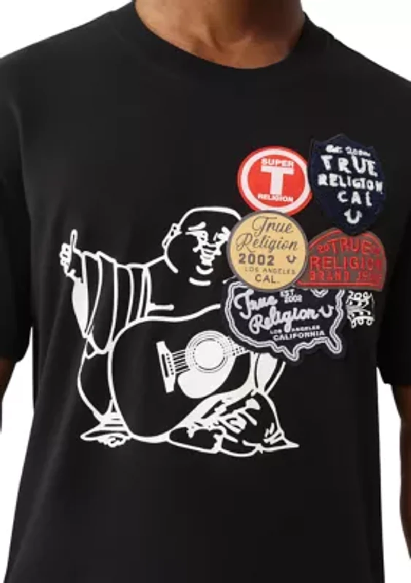 Patched Buddha Logo Short Sleeve T-Shirt