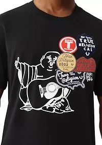 Patched Buddha Logo Short Sleeve T-Shirt