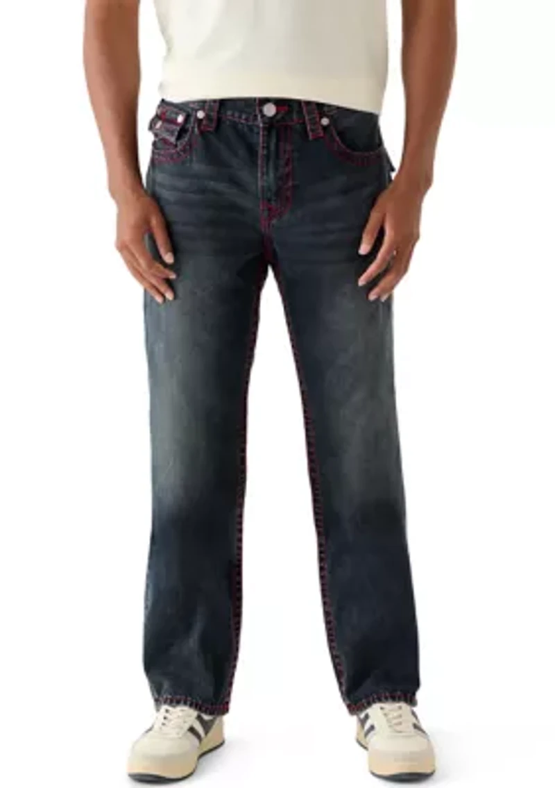 Men's Ricky Big T Embroidered Horseshoe Straight Fit Jeans