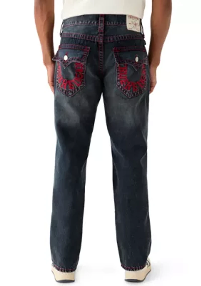 Men's Ricky Big T Embroidered Horseshoe Straight Fit Jeans