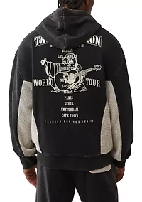 Mesh Inset Zip Long Sleeve Hoodie