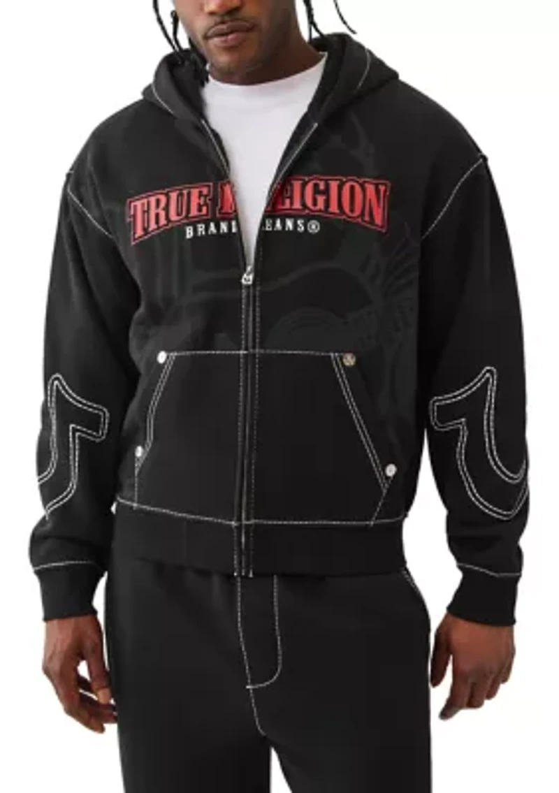 Anniversary Print Big T Zip Hoodie