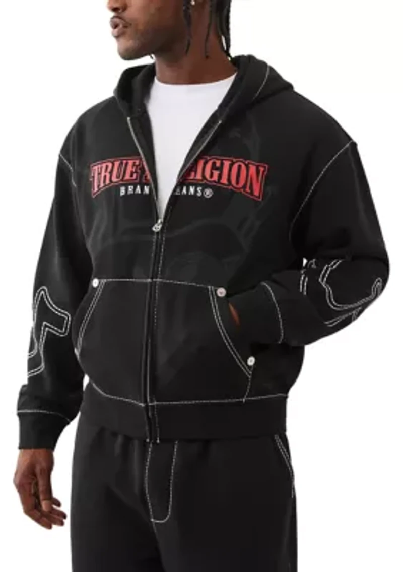 Anniversary Print Big T Zip Hoodie
