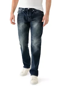 Men's Ricky Straight Fit Sticthed Pocket Logo Jeans
