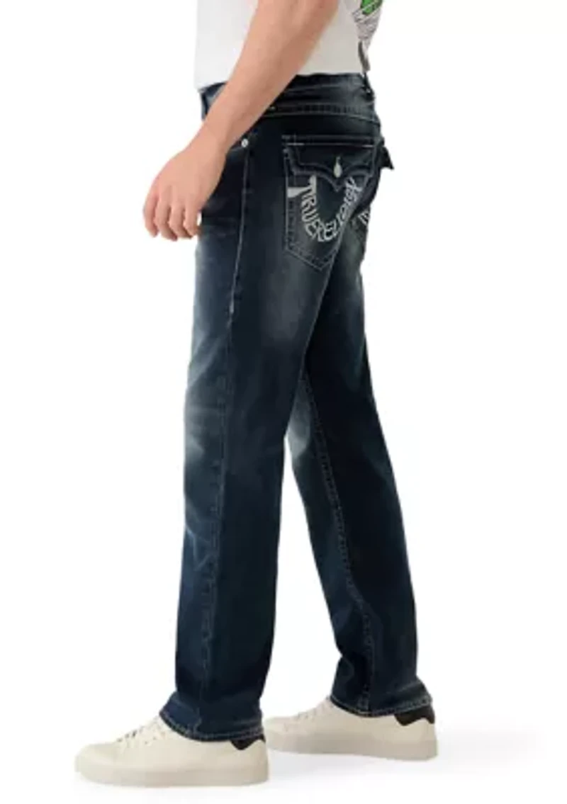 Men's Ricky Straight Fit Sticthed Pocket Logo Jeans