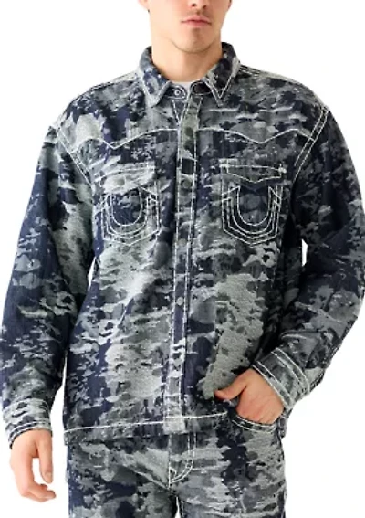 Men's Super T Jacquard Long Sleeve Denim Shirt
