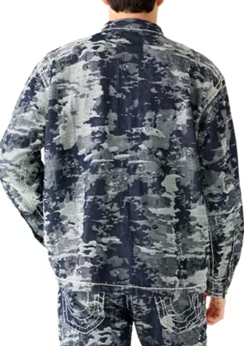 Men's Super T Jacquard Long Sleeve Denim Shirt