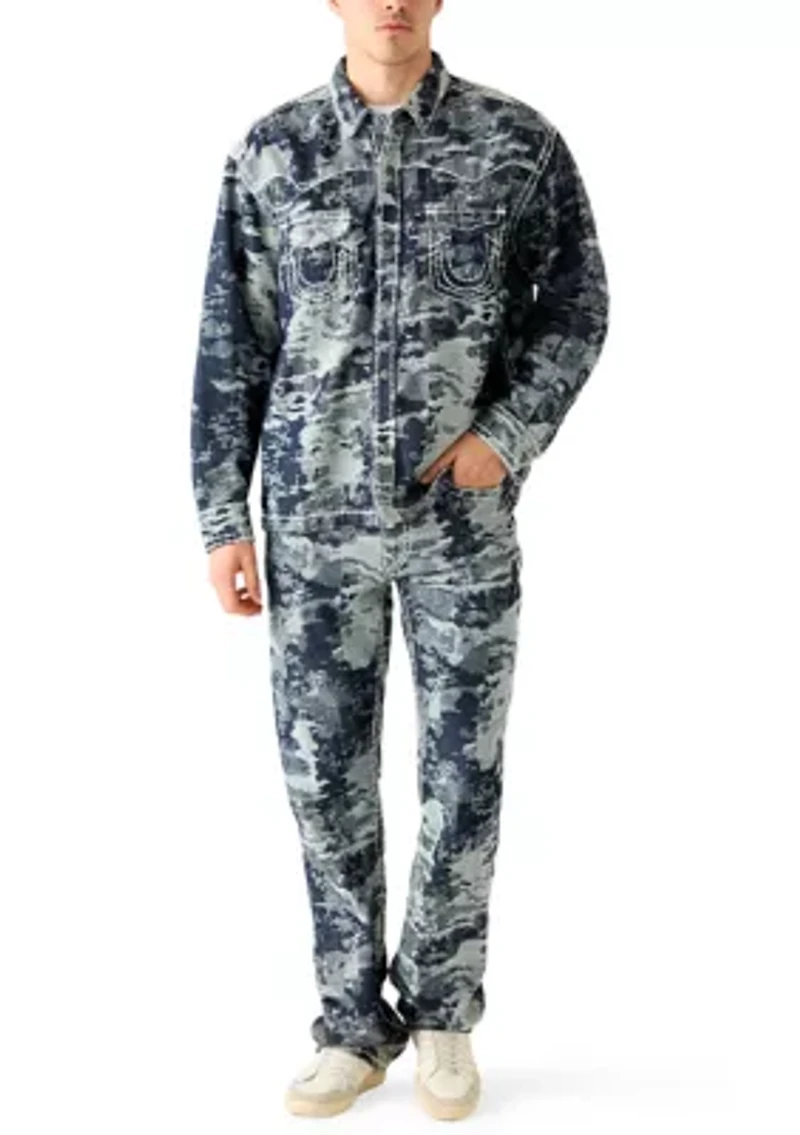 Men's Super T Jacquard Long Sleeve Denim Shirt