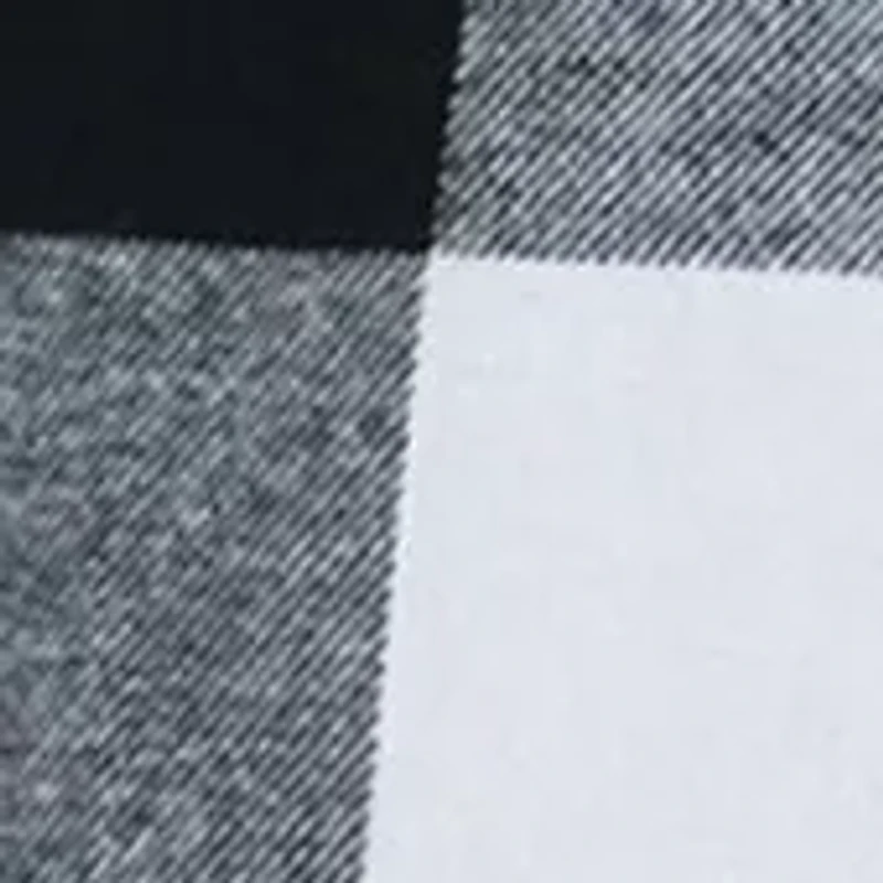 Hooded Cotton Flannel Plaid Long Sleeve Shirt with Logos