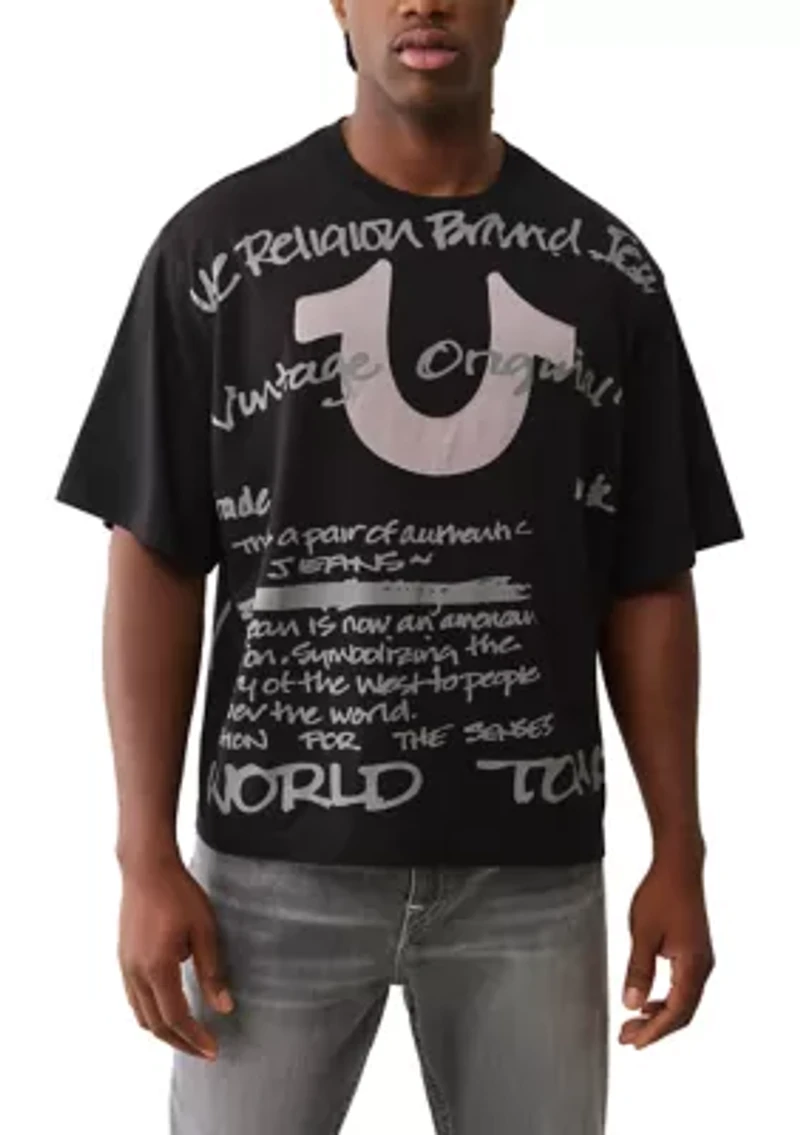 Script Logo Short Sleeve Boxy Fit Tee