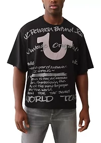 Script Logo Short Sleeve Boxy Fit Tee