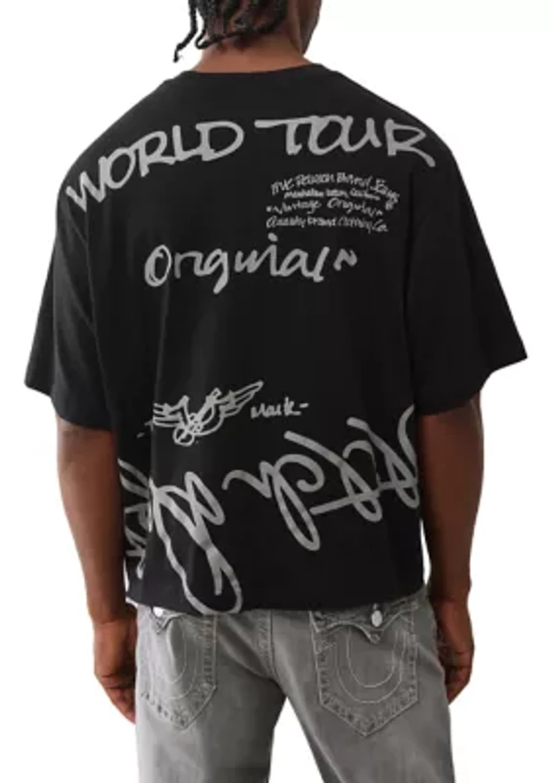 Script Logo Short Sleeve Boxy Fit Tee