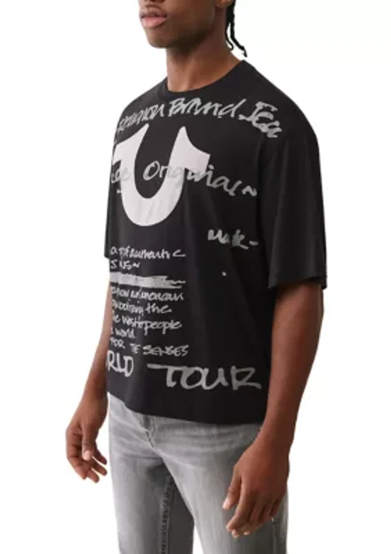 Script Logo Short Sleeve Boxy Fit Tee