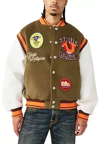Garden Logo Knit Varsity Jacket
