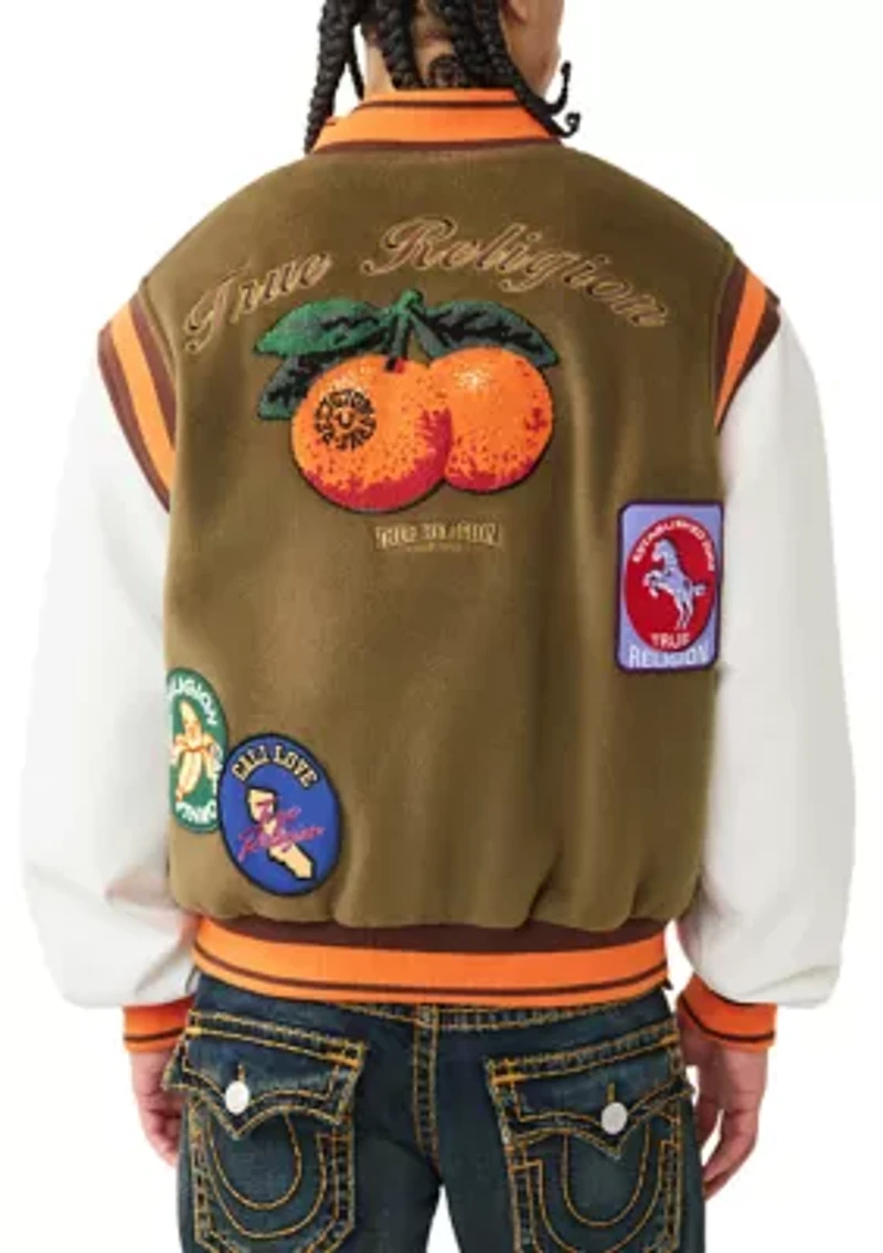Garden Logo Knit Varsity Jacket