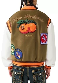 Garden Logo Knit Varsity Jacket