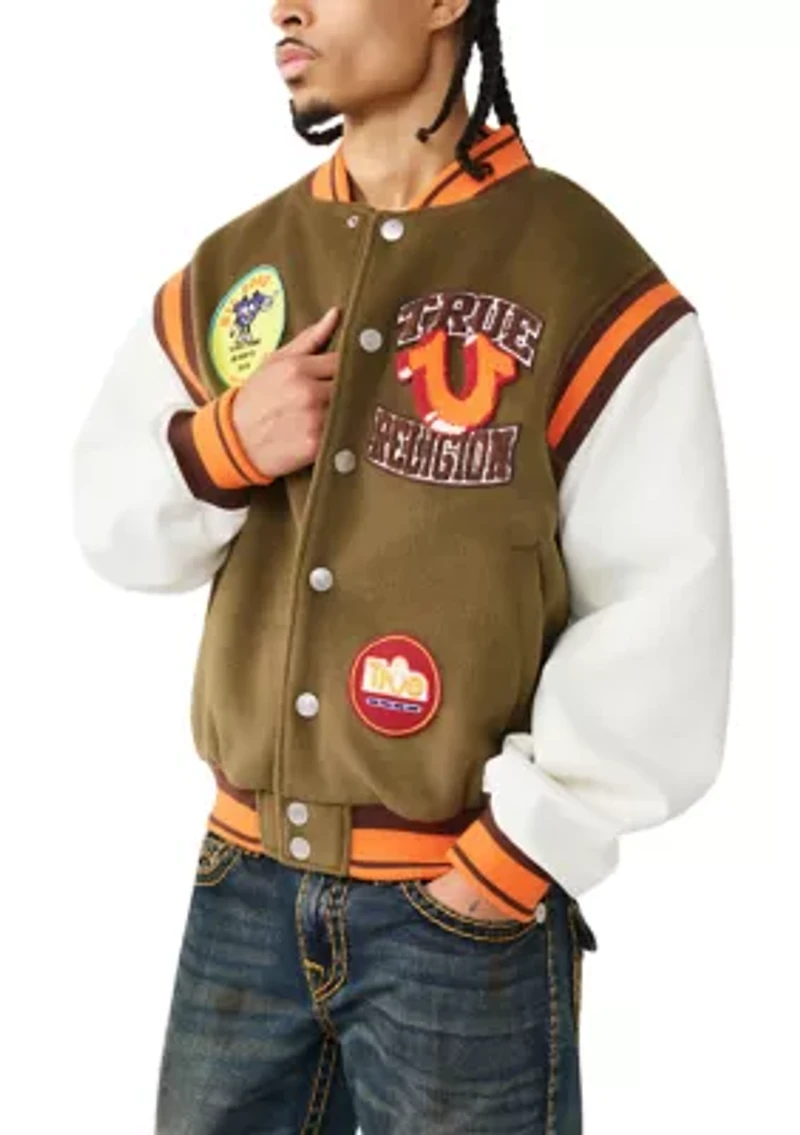 Garden Logo Knit Varsity Jacket