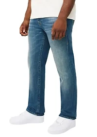 Ricky Straight Leg Embroidered Snake Pocket Denim Jeans