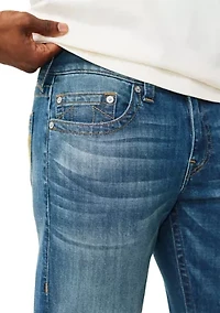 Ricky Straight Leg Embroidered Snake Pocket Denim Jeans