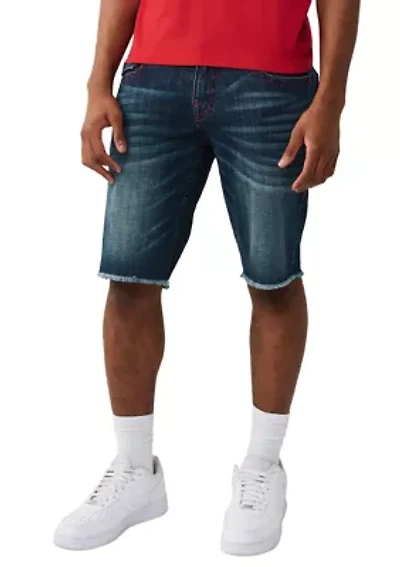 Ricky Straight Freyed Hem Flap Pocket Denim Shorts