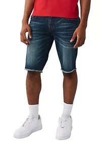 Ricky Straight Freyed Hem Flap Pocket Denim Shorts