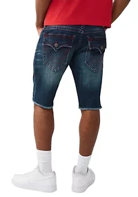 Ricky Straight Freyed Hem Flap Pocket Denim Shorts