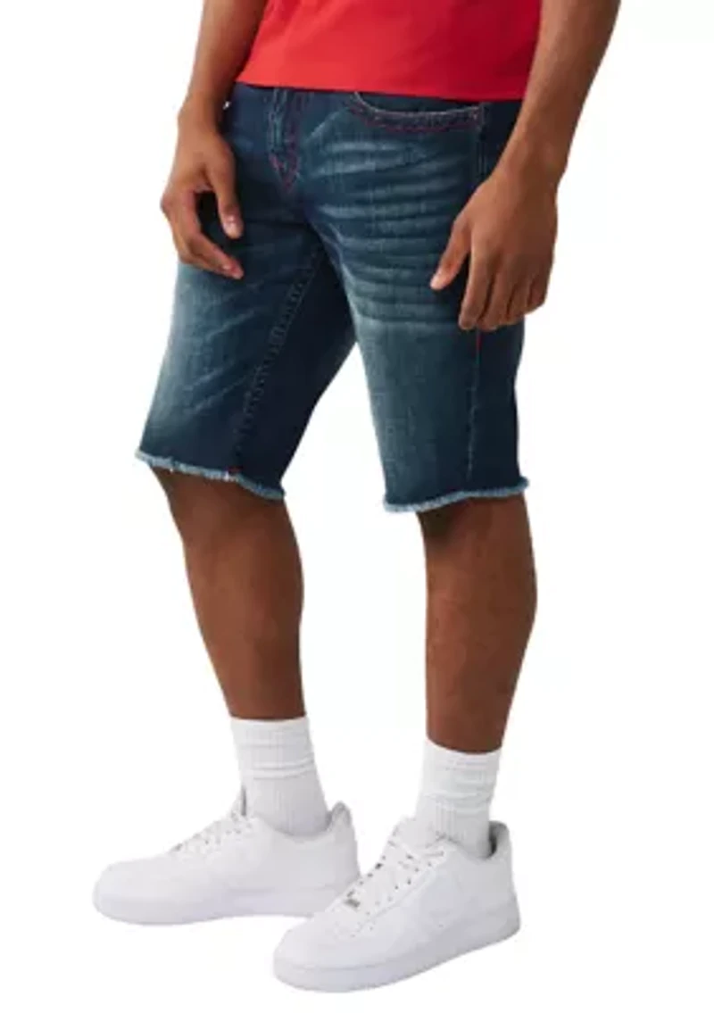 Ricky Straight Freyed Hem Flap Pocket Denim Shorts