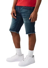 Ricky Straight Freyed Hem Flap Pocket Denim Shorts