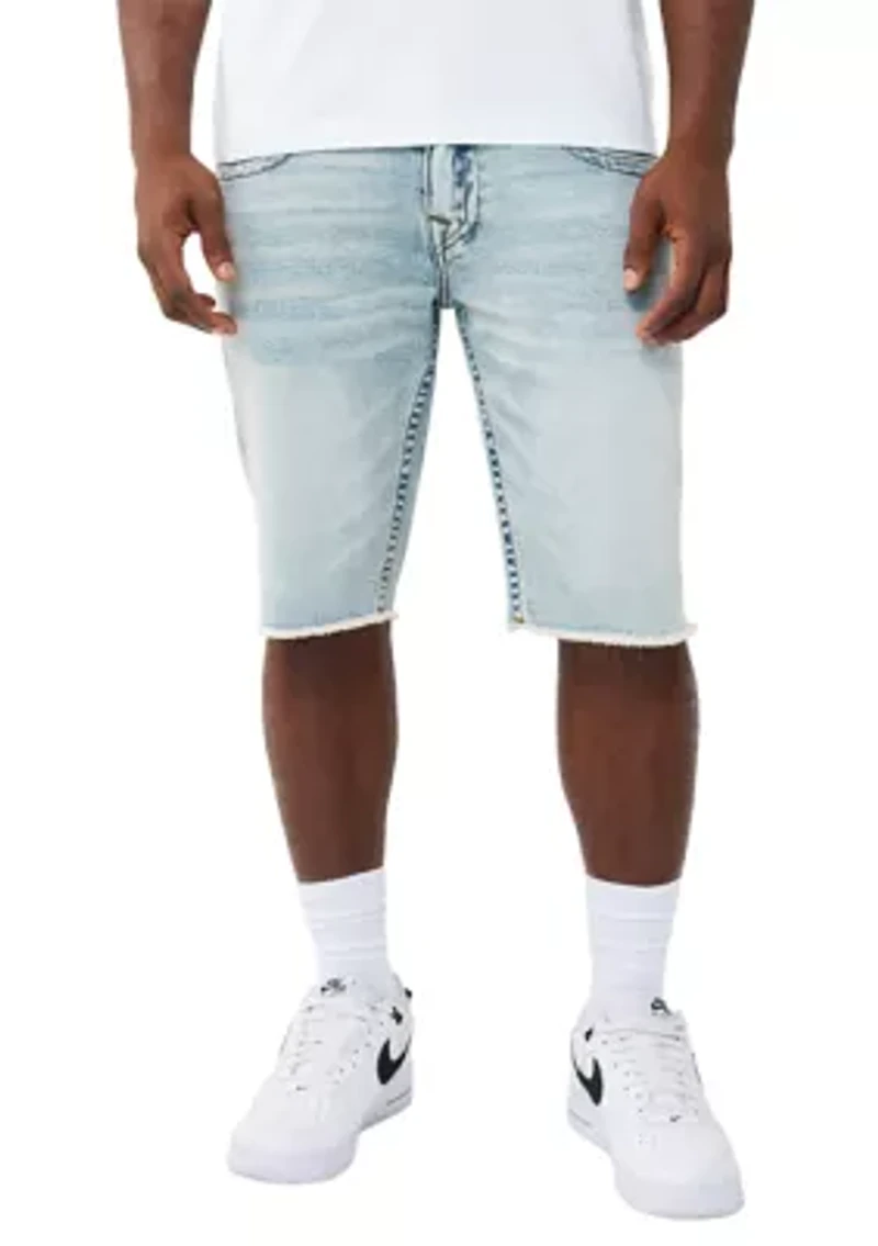 Ricky Straight Freyed Hem Flap Pocket Denim Shorts
