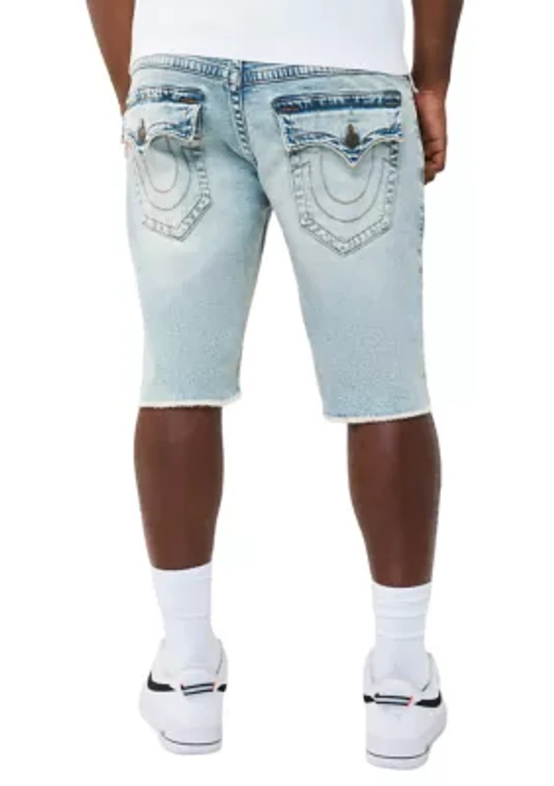Ricky Straight Freyed Hem Flap Pocket Denim Shorts