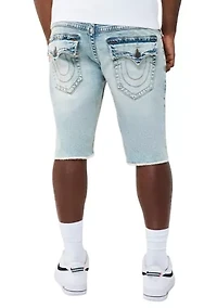 Ricky Straight Freyed Hem Flap Pocket Denim Shorts