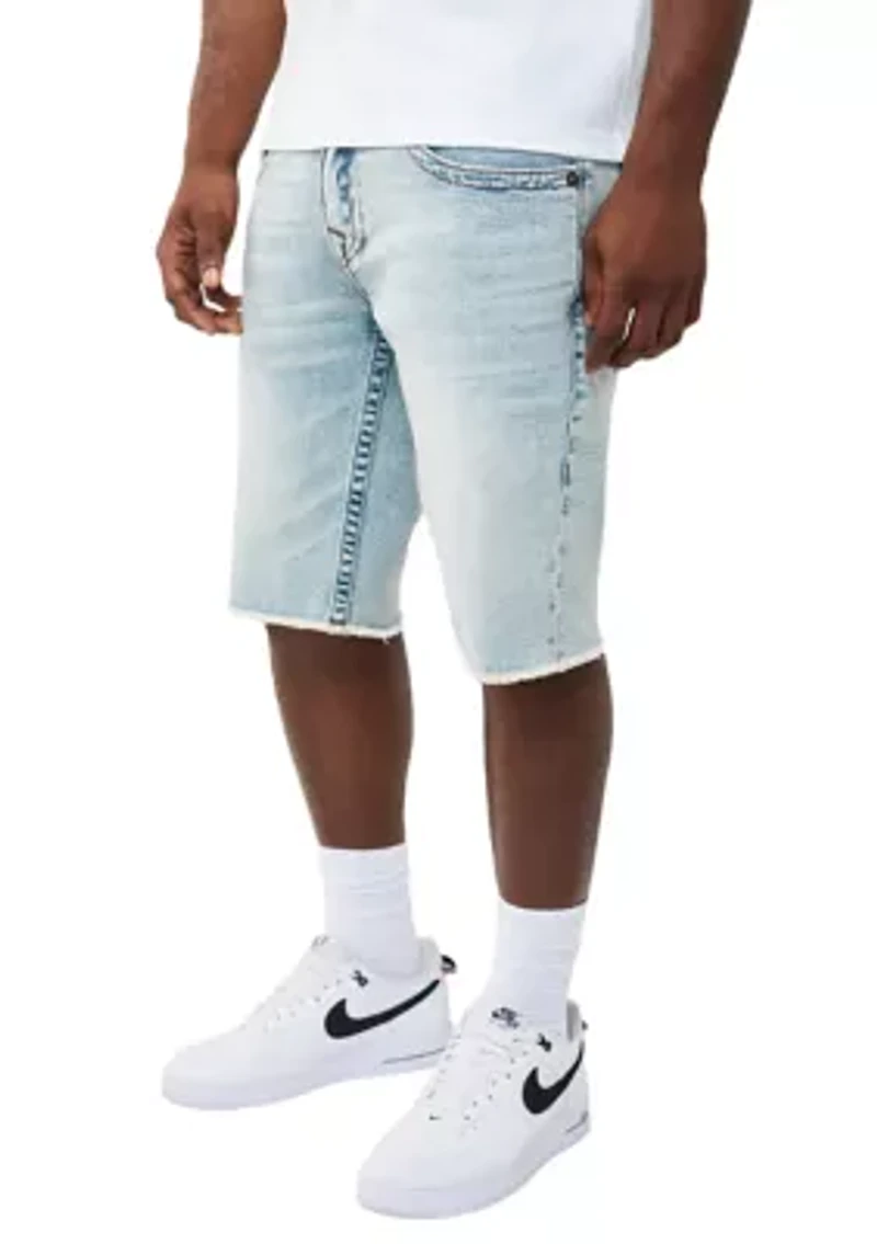 Ricky Straight Freyed Hem Flap Pocket Denim Shorts