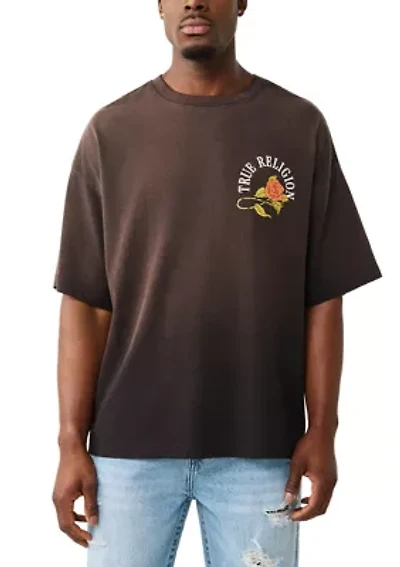 Floral Snake Print Logo Oversize Short Sleeve T-Shirt