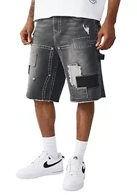 Vinny Baggy Carpenter Freyed Hem Shorts