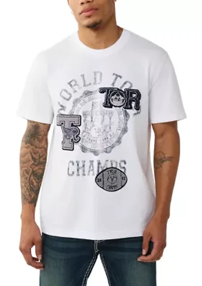 World Tour Logo Short Sleeve T-Shirt with Patches