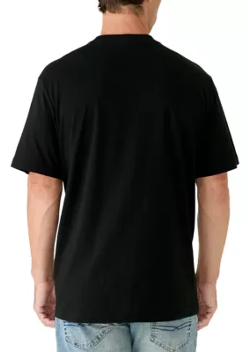 Men's Buddha Letters Logo Short Sleeve T-Shirt