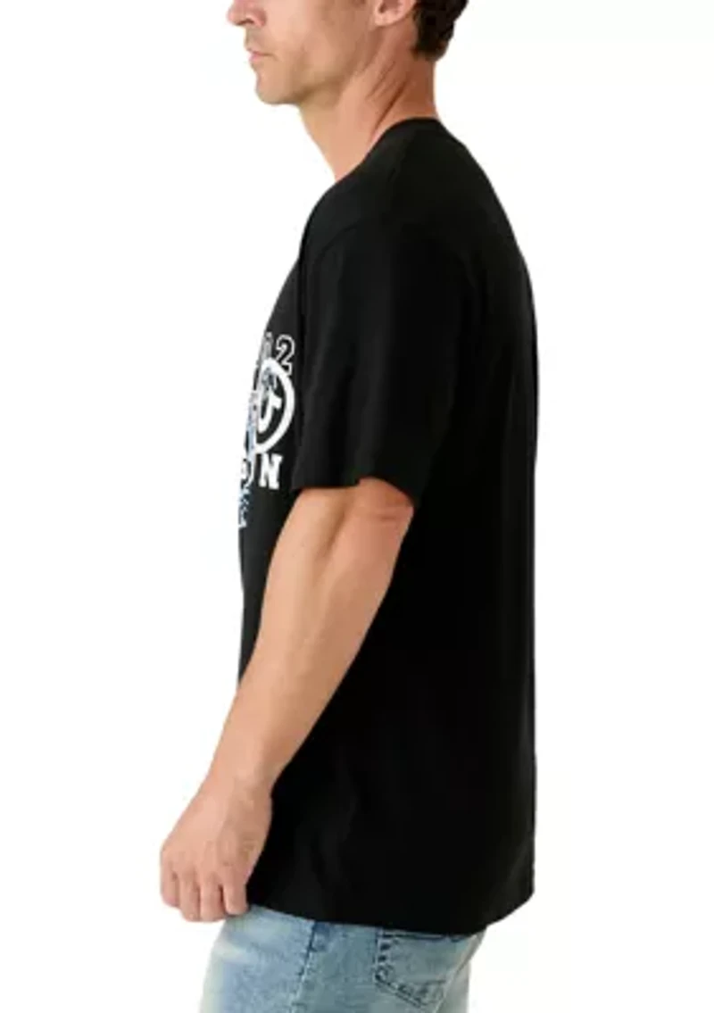 Men's Buddha Letters Logo Short Sleeve T-Shirt