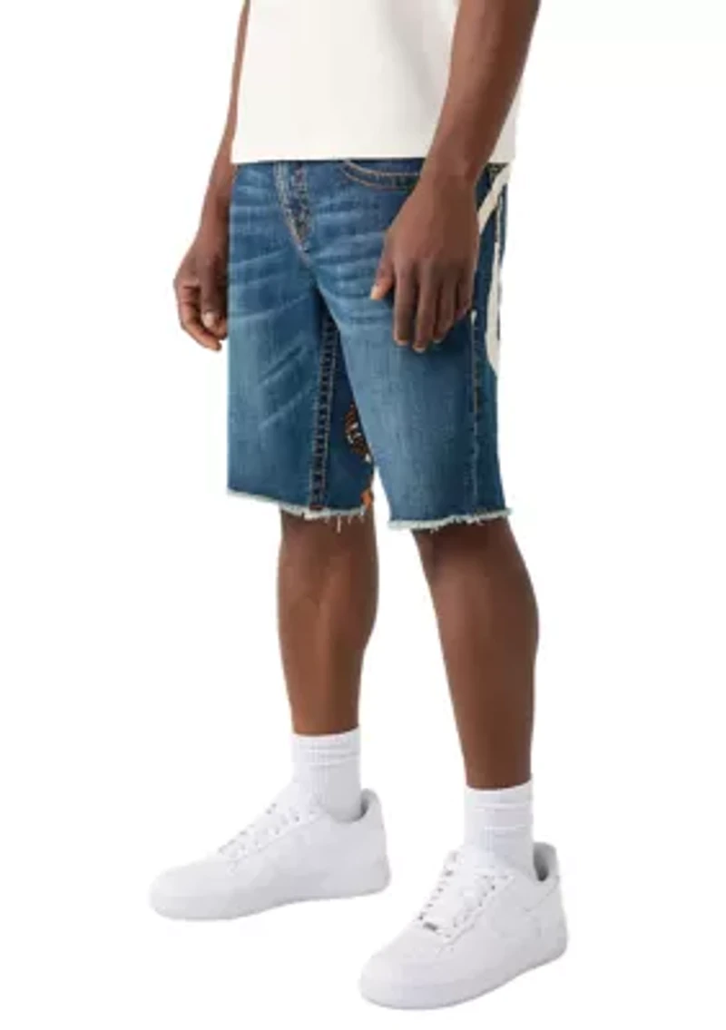 Tiger Print Big T Ricky Denim Shorts