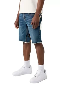 Tiger Print Big T Ricky Denim Shorts
