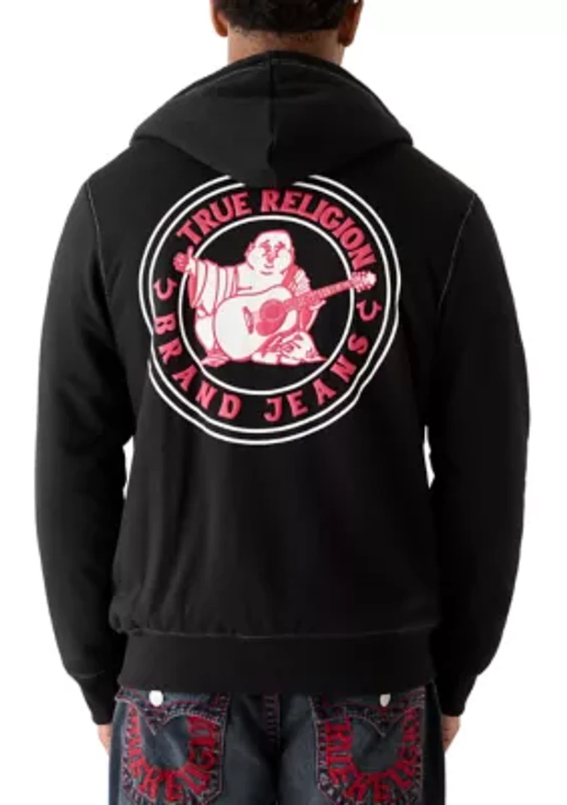 Men's Sherpa Lined Graphic Logo Hoodie