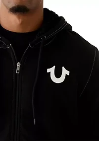 Men's Sherpa Lined Graphic Logo Hoodie