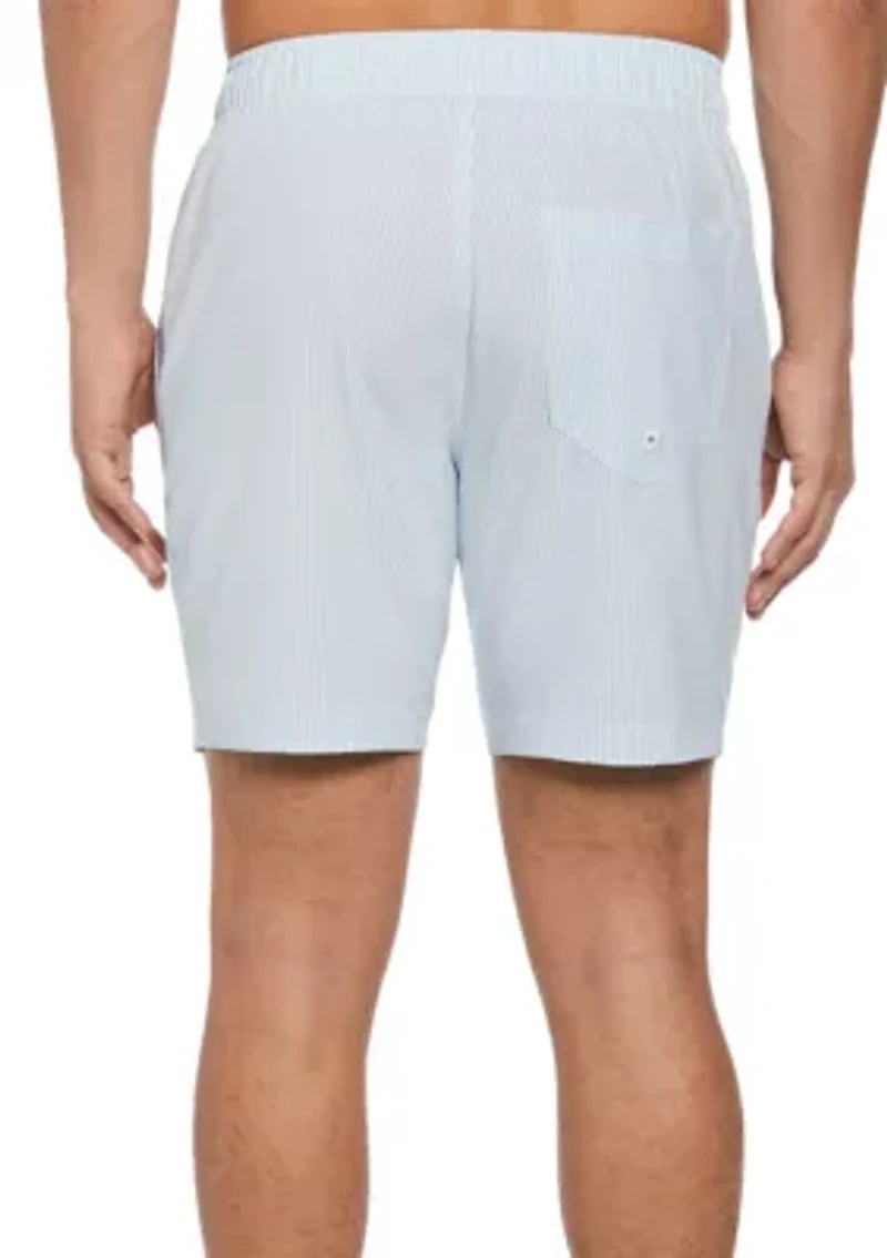 Men's Striped Pull On 7'' Seersucker Shorts