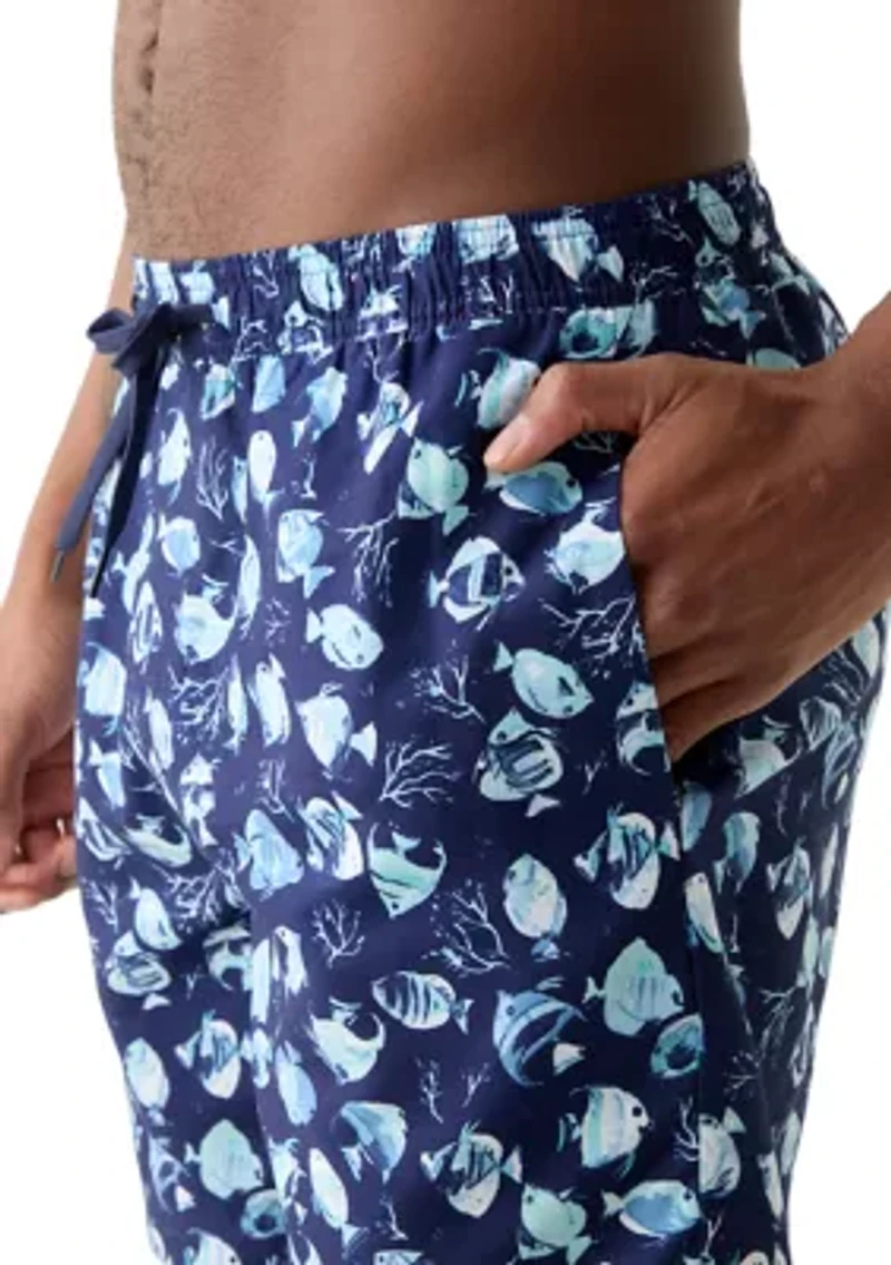 Fish Print Swim Trunks
