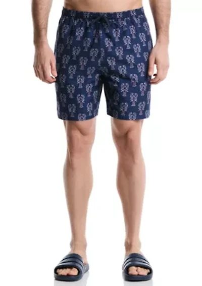 Lobster Print Swim Trunks