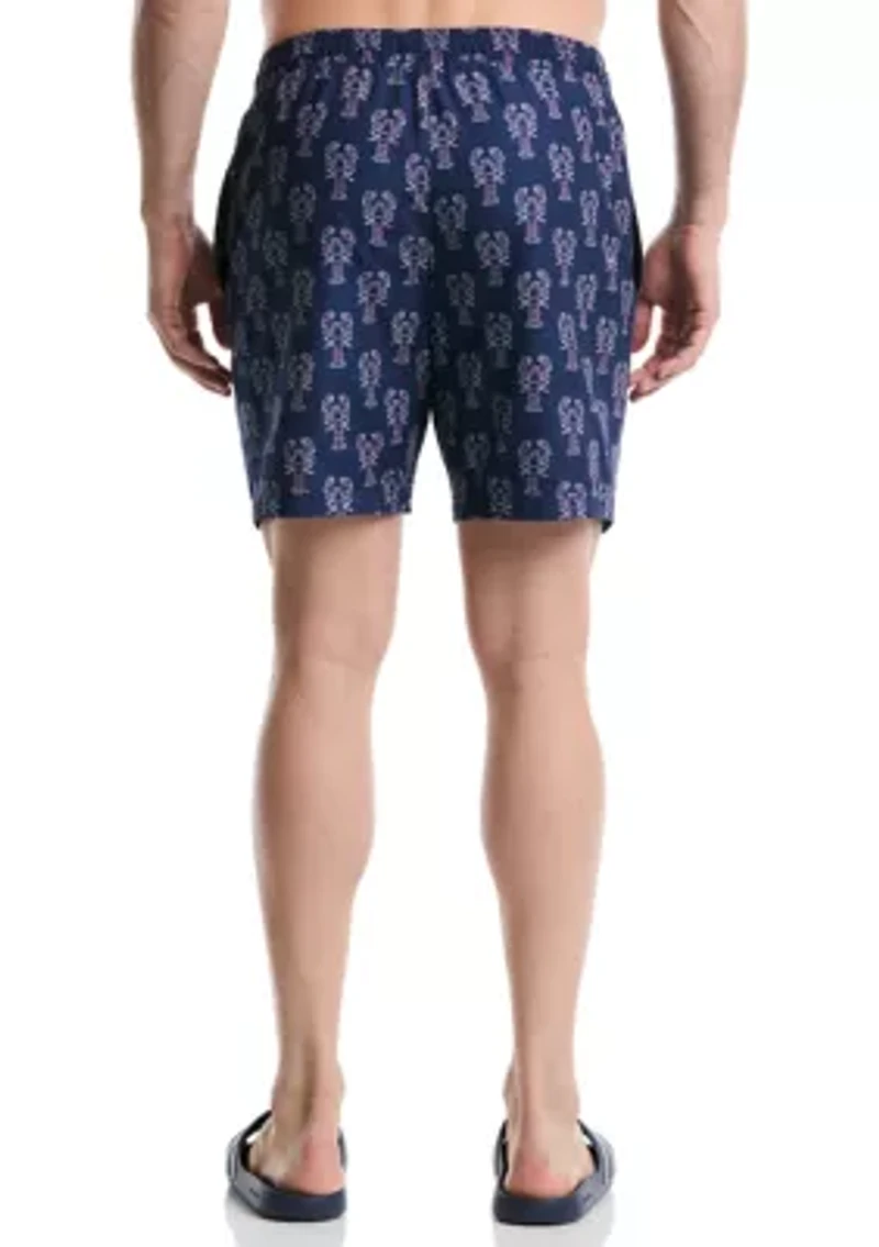Lobster Print Swim Trunks
